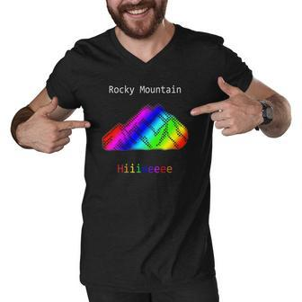 Rocky Mountain Hiiieeee & Byyeee Men V-Neck Tshirt | Mazezy