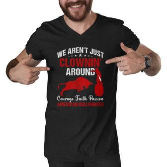 Rodeo Clown Bull Riding Bullfighter Barrelman Souvenir Men V-Neck Tshirt | Mazezy