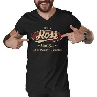 Ross Shirt Personalized Name Gifts T Shirt Name Print T Shirts Shirts With Name Ross Men V-Neck Tshirt - Seseable