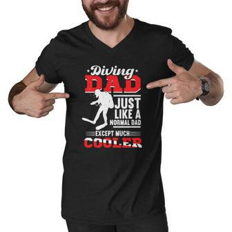 Scuba Diving Dad Fathers Day Gift Diver Scuba Diving Men V-Neck Tshirt | Mazezy