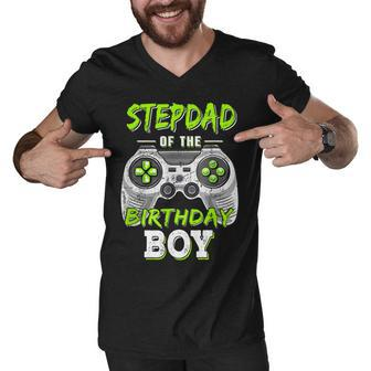 Stepdad Of The Birthday Boy Game Men V-Neck Tshirt - Seseable
