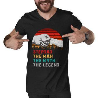 Stepdad The Man The Myth The Legend Men V-Neck Tshirt - Monsterry DE