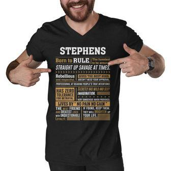 Stephens Name Gift Stephens Born To Rule Men V-Neck Tshirt - Seseable