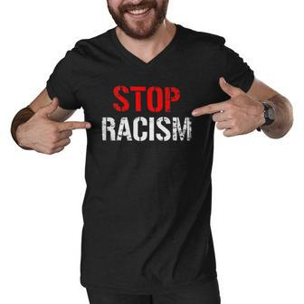 Stop Racism Human Rights Racism Men V-Neck Tshirt | Mazezy