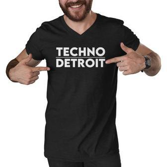 Techno Detroit Dj Rave Music Lover Men V-Neck Tshirt | Mazezy