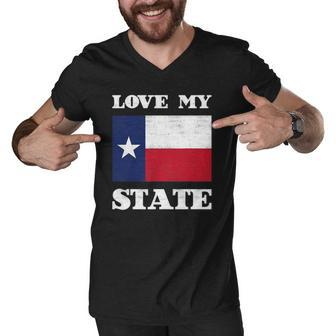 Texas State Flag Saying For A Pride Texan Loving Texas Men V-Neck Tshirt | Mazezy