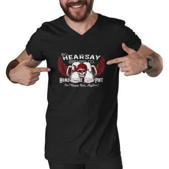 Thats Hearsay Brewing Co Home Of The Mega Pint Funny Skull Men V-Neck Tshirt | Mazezy