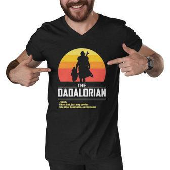 The Dadalorian Fathers Day Funny Meme Gift Essential Men V-Neck Tshirt | Mazezy