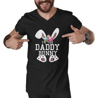 The Daddy Bunny Matching Family Happy Easter Day Egg Dad Men Men V-Neck Tshirt | Mazezy