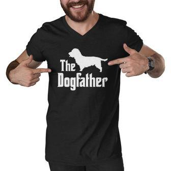 The Dogfather - Funny Dog Gift Funny Glen Of Imaal Terrier Men V-Neck Tshirt | Mazezy