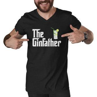 The Gin Father Funny Gin And Tonic Gifts Classic Men V-Neck Tshirt | Mazezy