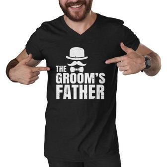 The Grooms Father Wedding Costume Father Of The Groom Men V-Neck Tshirt | Mazezy