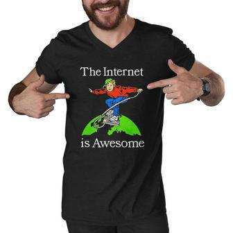 The Internet Is Awesome Internet Surfing Men V-Neck Tshirt | Mazezy