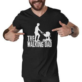 The Walking Dad Essential Gift Men V-Neck Tshirt | Mazezy