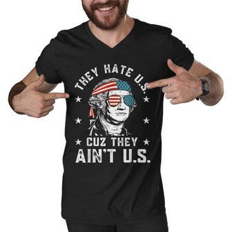 They Hate Us Cuz They Aint Us Funny 4Th Of July Men V-Neck Tshirt - Seseable
