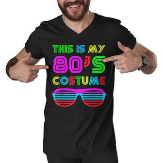 This Is My 80S Costume Retro Halloween Disco Costume Men V-Neck Tshirt - Seseable