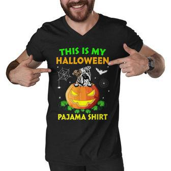 This Is My Halloween Costume Pajama English Bulldog Lover Men V-Neck Tshirt - Seseable