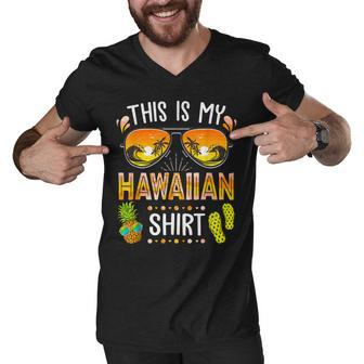 This Is My Hawaiian Aloha Hawaii Beach Summer Vacation Men V-Neck Tshirt | Mazezy