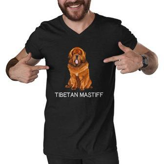Tibetan Mastiff Crazy Dog Lover Men V-Neck Tshirt | Mazezy