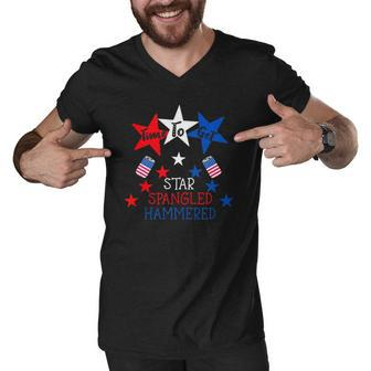 Time To Get Star Spangled Hammered 4Th Of July Drinking Gift Men V-Neck Tshirt | Mazezy