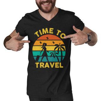 Time To Travel 807 Trending Shirt Men V-Neck Tshirt | Favorety UK