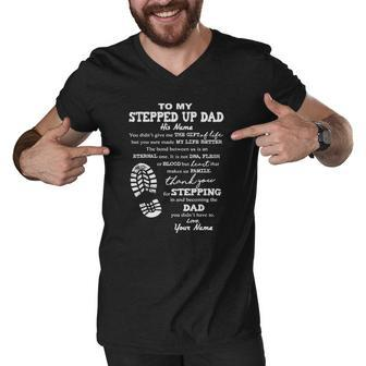 To My Stepped Up Dad His Name Men V-Neck Tshirt