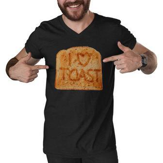 Toasted Slice Of Toast Bread Men V-Neck Tshirt | Mazezy