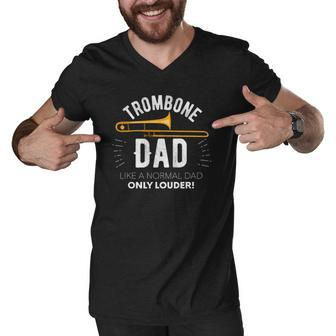 Trombone Dad But Loud Marching Band Support Fathers Day Gift Men V-Neck Tshirt | Mazezy
