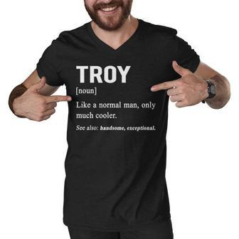 Troy Name Gift Troy Funny Definition Men V-Neck Tshirt - Seseable