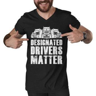 Truck Driver - Funny Big Trucking Trucker Men V-Neck Tshirt - Seseable