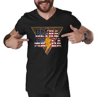 Ultra Maga Distressed Lightning Leopard Proud Ultramaga Gift Men V-Neck Tshirt | Favorety UK