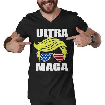 Ultra Maga Joe Biden Pro Trump Gift Men V-Neck Tshirt | Favorety CA