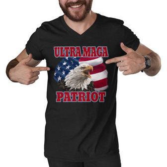 Ultra Maga Patriot American Eagle Us Flag Men V-Neck Tshirt | Favorety CA