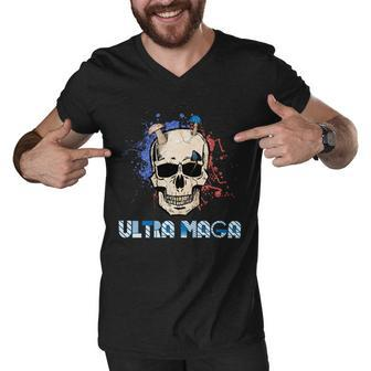 Ultra Maga Skull Make America Great Again Men V-Neck Tshirt - Monsterry