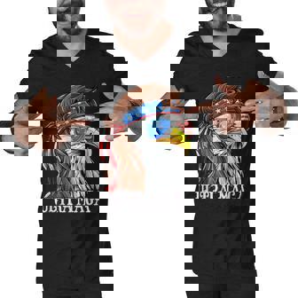 Ultra Maga Trump Sunglasses Eagle Head Usa Flag Bandana Men V-Neck Tshirt - Monsterry