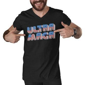 Ultra Maga Tshirt Proud Ultra Maga Make America Great Again America Tshirt United State Of America Men V-Neck Tshirt - Monsterry