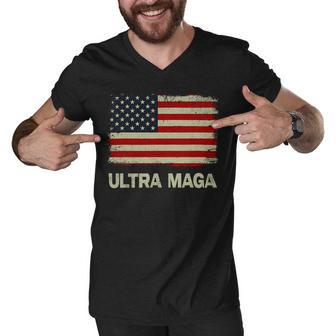 Ultra Maga United State Flag Men V-Neck Tshirt | Favorety AU