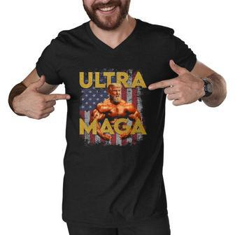 Ultra Mega Proud Ultra Maga Trump 2024 Gift Men V-Neck Tshirt | Mazezy