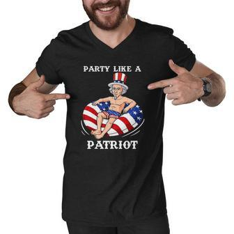 Uncle Sam 4Th Of July Usa Patriot Funny Men V-Neck Tshirt | Mazezy