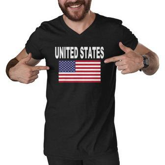 United States Flag Cool Usa American Flags Top Tee Men V-Neck Tshirt | Mazezy