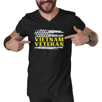 Usa Pride Patriotic Soldier Gift Vietnam Veteran Men V-Neck Tshirt | Mazezy