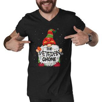 Veteran Gnome Christmas Tree Light T-Shirt Men V-Neck Tshirt - Monsterry UK