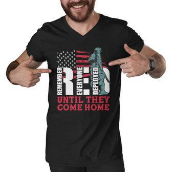 Veteran Red Friday Military Until They Come Home Army Soldier 324 Navy Soldier Army Military Men V-Neck Tshirt - Monsterry