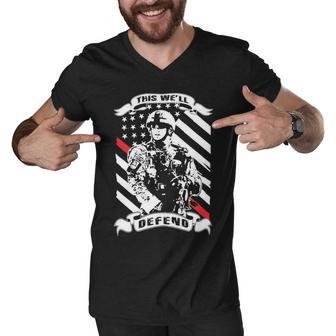 Veteran This Well Defend Veteran42 Navy Soldier Army Military Men V-Neck Tshirt - Monsterry AU