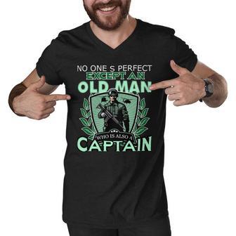 Veteran Veteran Tan Old Man Who Is Also A Captain T 112 Navy Soldier Army Military Men V-Neck Tshirt - Monsterry