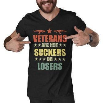 Veteran Veterans Day Are Not Suckers Or Losers 136 Navy Soldier Army Military Men V-Neck Tshirt - Monsterry AU