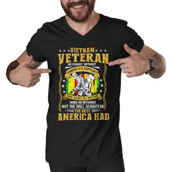Veteran Vietnam Veteran We Fought Without Americas Support 95 Navy Soldier Army Military Men V-Neck Tshirt - Monsterry