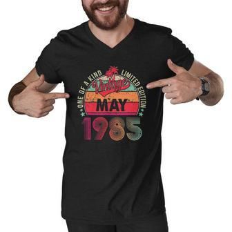 Vintage 37Th Birthday Awesome Since May 1985 Gift Men V-Neck Tshirt | Mazezy