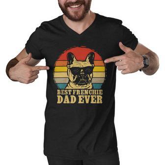 Vintage Best Frenchie Dad Ever Fathers Day 90 Shirt Men V-Neck Tshirt | Favorety