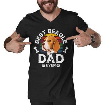 Vintage Distressed Best Lovers Dad 180 Beagle Dog Men V-Neck Tshirt - Seseable